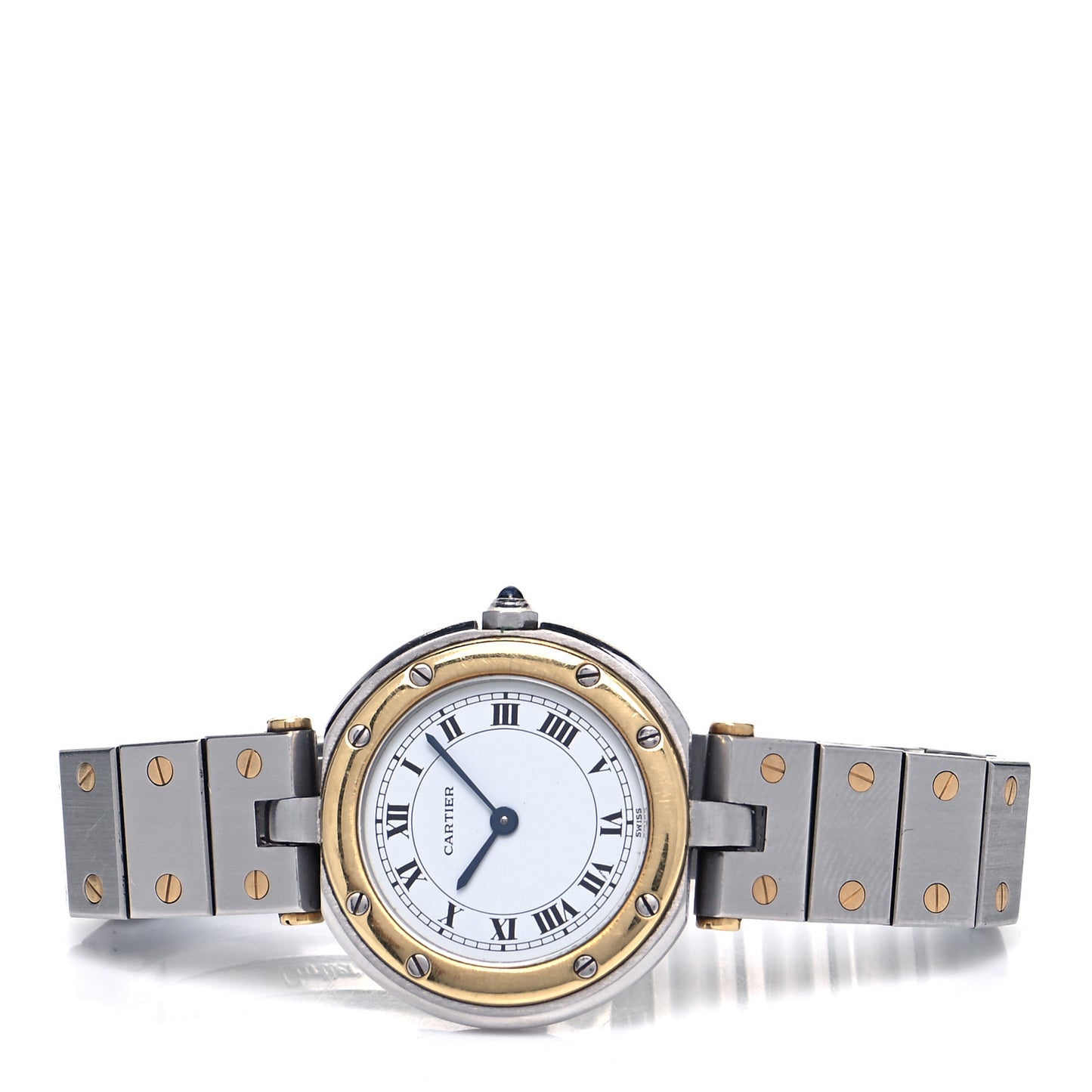 Stainless Steel 18K Yellow Gold 27mm Santos De Cartier Vendome Quartz Watch