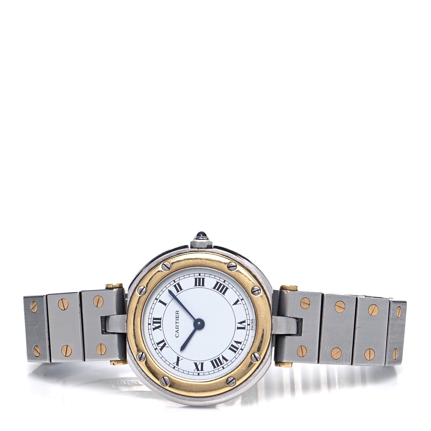 Cartier Stainless Steel 18K Yellow Gold 27mm Santos De Cartier Vendome Quartz Watch 2 of 4