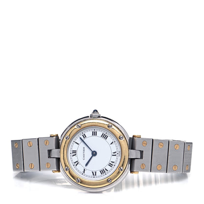 Cartier Stainless Steel 18K Yellow Gold 27mm Santos De Cartier Vendome Quartz Watch 2 of 4