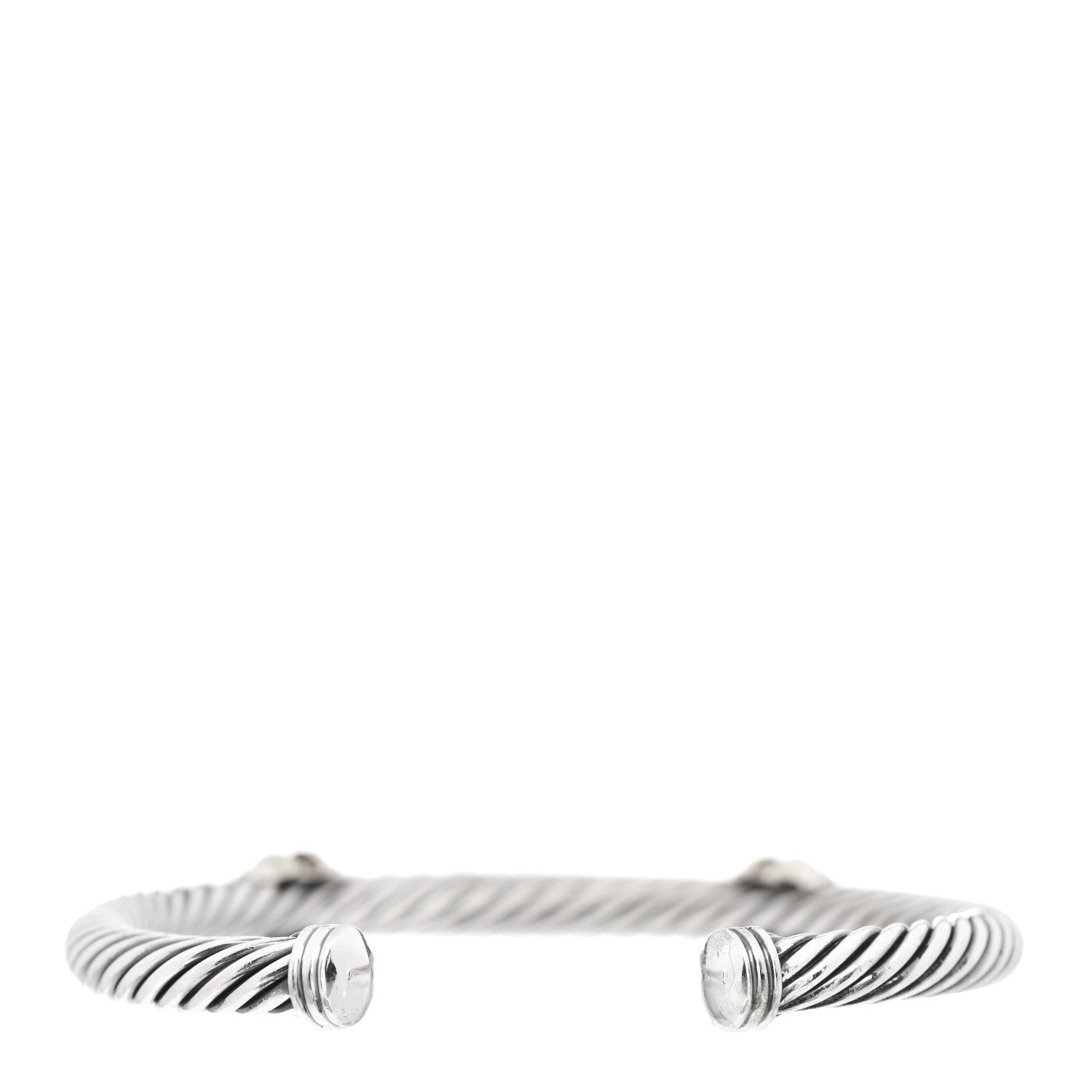 David Yurman Sterling Silver 14K Yellow Gold Blue Sapphire 5mm Cable Classics Two Station Bracelet 3 of 4