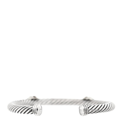David Yurman Sterling Silver 14K Yellow Gold Blue Sapphire 5mm Cable Classics Two Station Bracelet 3 of 4