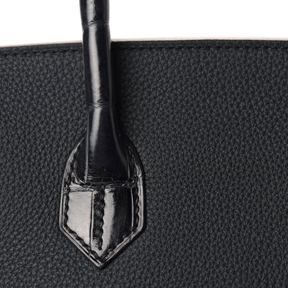 Hermes Togo Shiny Niloticus Crocodile Birkin Touch 30 Vert Rousseau 23 of 36