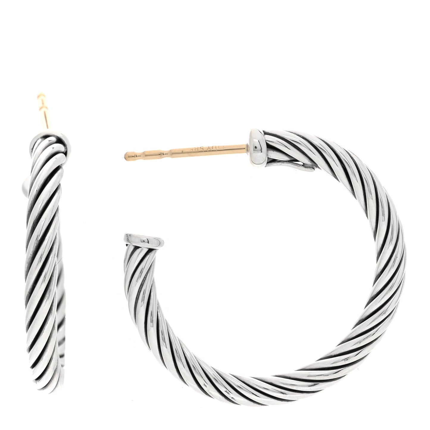 Sterling Silver Small Cable Classics Hoop Earrings