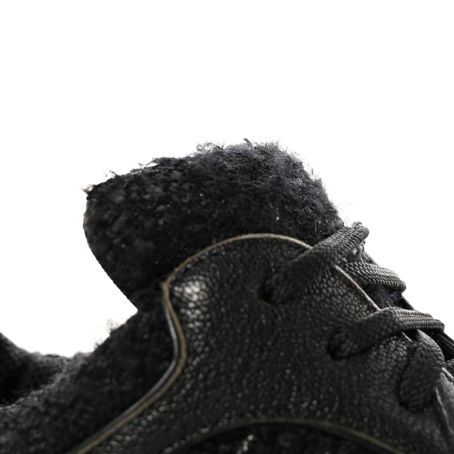 Tweed Suede Goatskin CC Sneakers 39 Black White