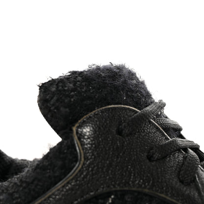 Chanel Tweed Suede Goatskin CC Sneakers 39 Black White 10 of 22