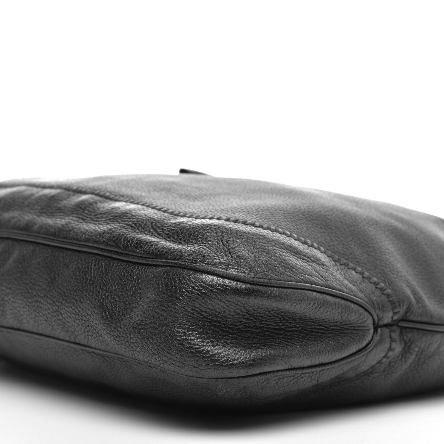Gucci Pebbled Calfskin Large New Jackie Shoulder Bag Black 9 of 9