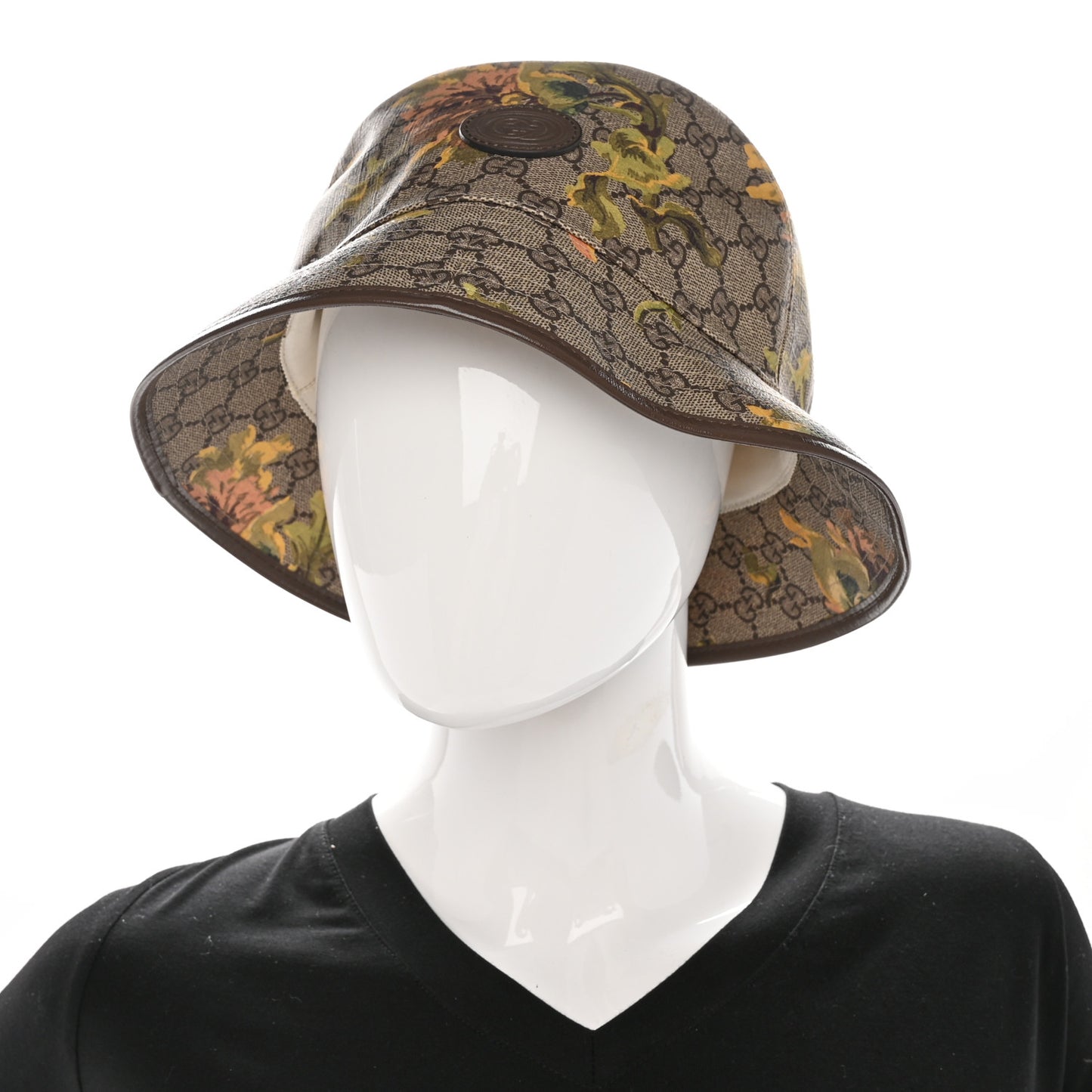 GG Supreme Monogram Azalea Calfskin Dusty Carnation Retro Interlocking G Bucket Hat M Beige Ebony Multicolor