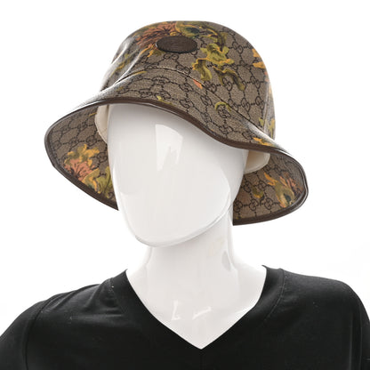 Gucci GG Supreme Monogram Azalea Calfskin Dusty Carnation Retro Interlocking G Bucket Hat M Beige Ebony Multicolor 2 of 9
