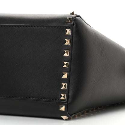 Valentino Garavani Vitello Rockstud Double Handle Tote Black 9 of 13