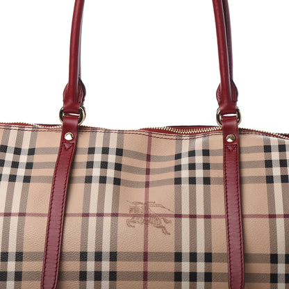 Burberry Haymarket Check Medium Salisbury Tote Military Red 14 of 14