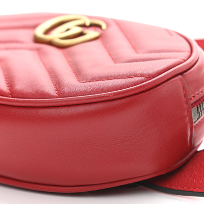 Gucci Calfskin Matelasse GG Marmont Belt Bag 85 34 Hibiscus Red 11 of 11
