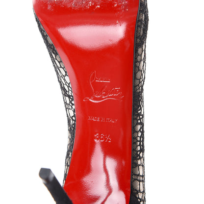 Christian Louboutin Rete Lace Veau Velours Very Lace 100 Pump 36.5 Black 7 of 10