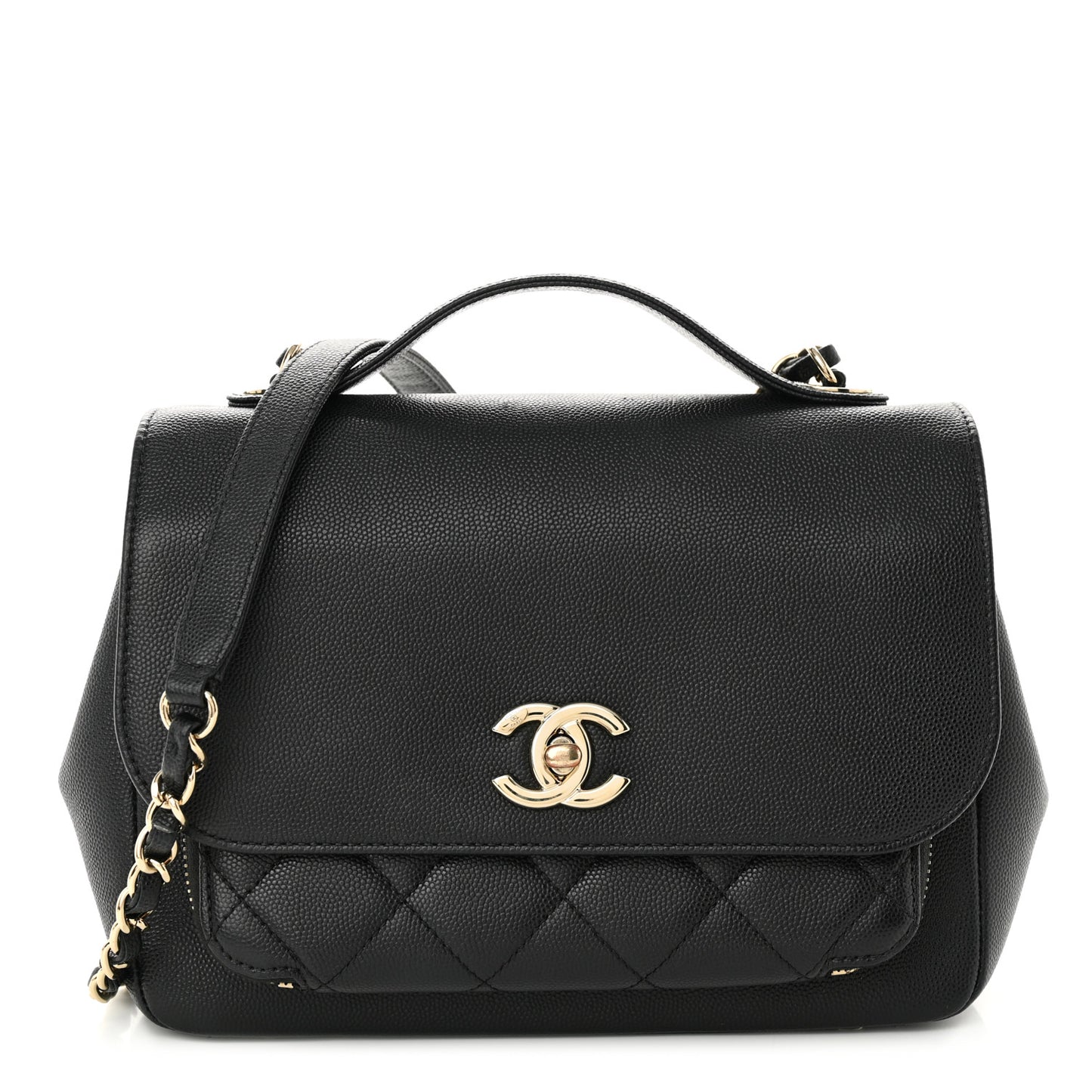 Caviar Quilted Medium Business Affinity Flap Black