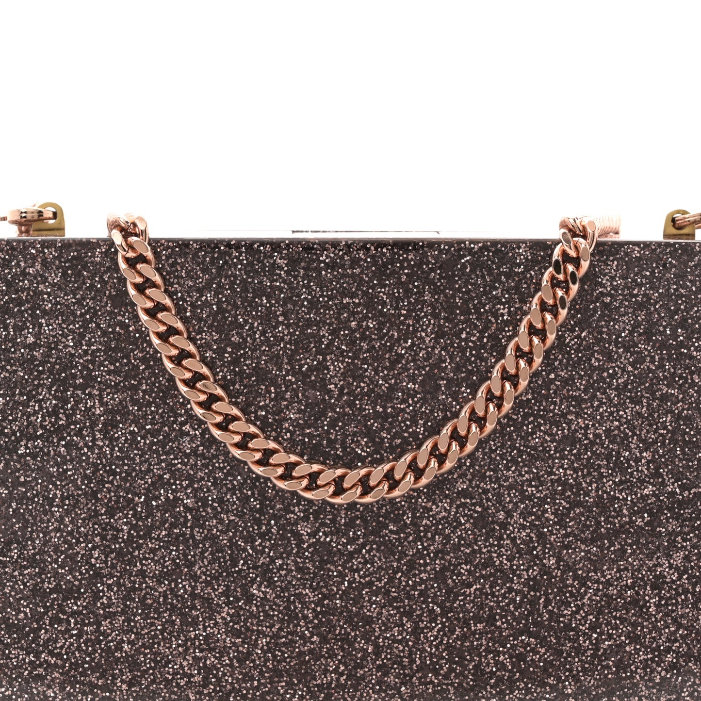 Acrylic Glitter Chain Clutch Copper