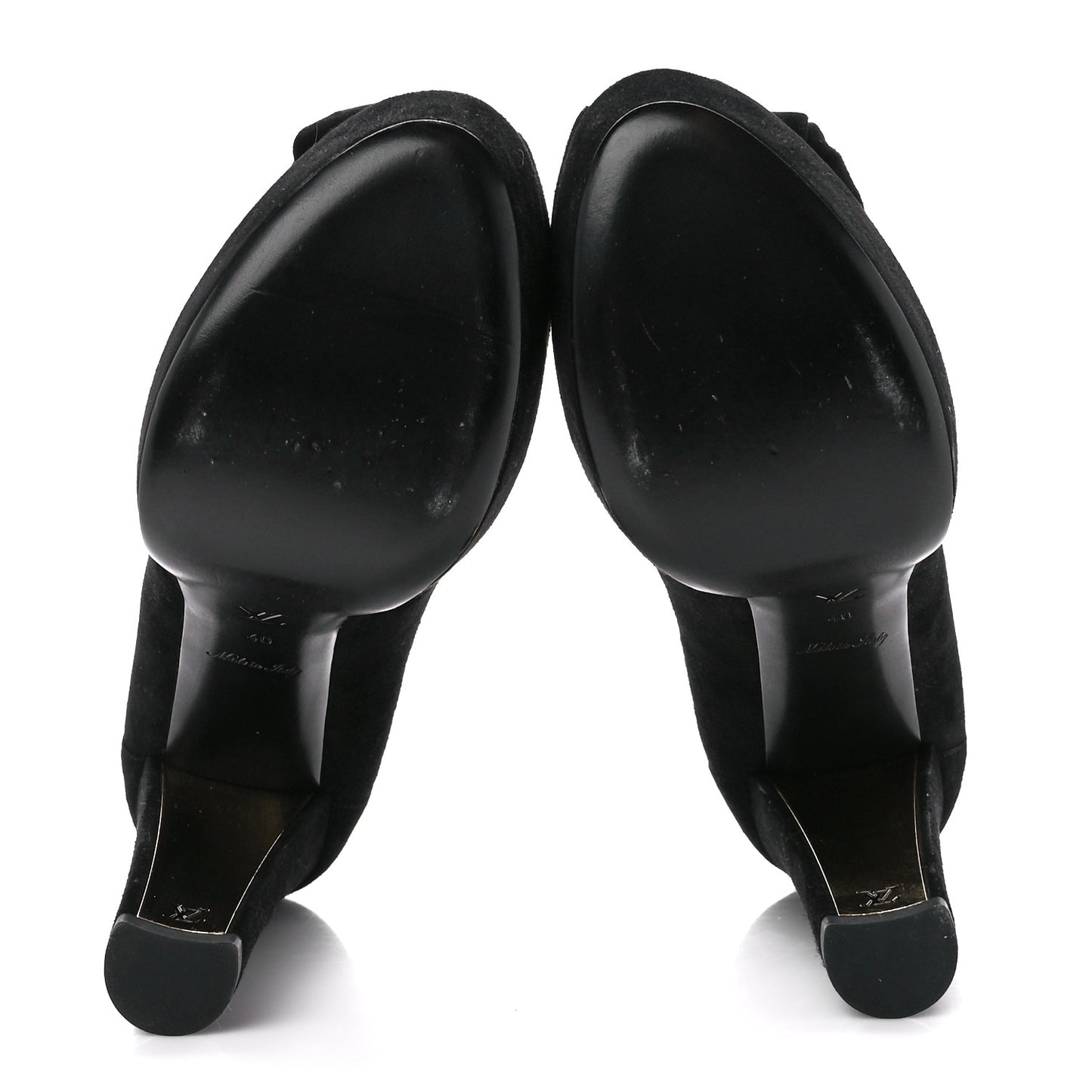 Suede Peep Toe Pumps 40 Black