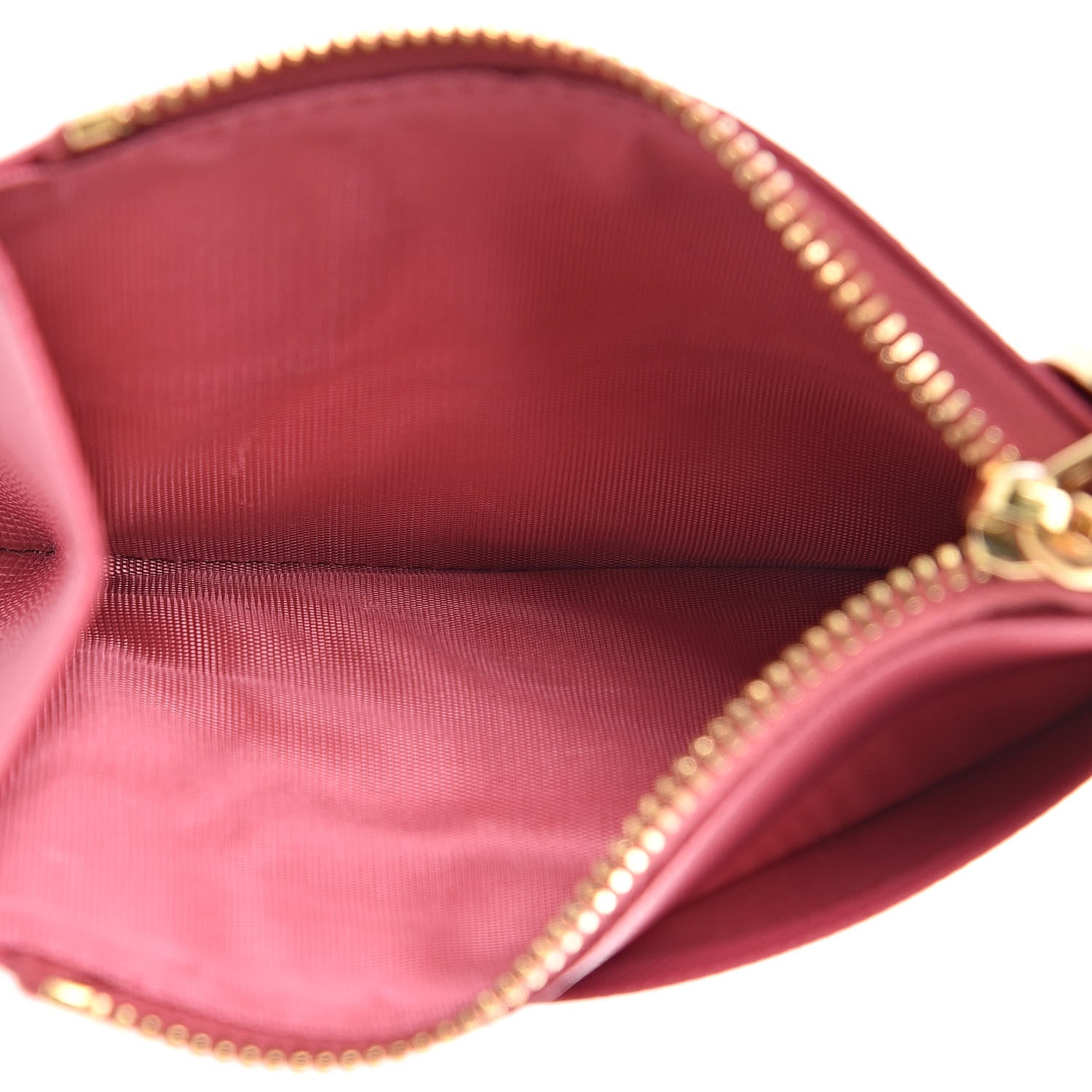Prada Saffiano Metal Zip Card Holder Peonia 5 of 11