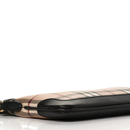 Burberry Haymarket Check Small Peyton Crossbody Clutch Bag Chocolate 8 of 12