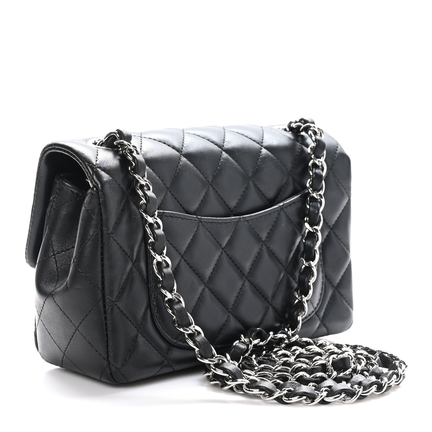Chanel Lambskin Quilted Mini Rectangular Flap Black 3 of 11