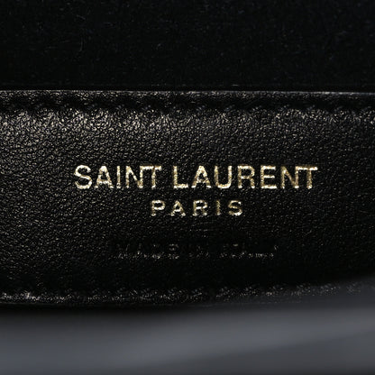Saint Laurent Calfskin Crocodile Embossed Large Monogram Sunset Black 6 of 12