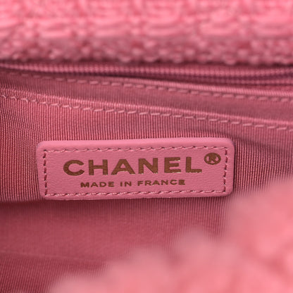 Chanel Shearling Tweed Quilted Mini Square Flap Bag Light Pink 6 of 9