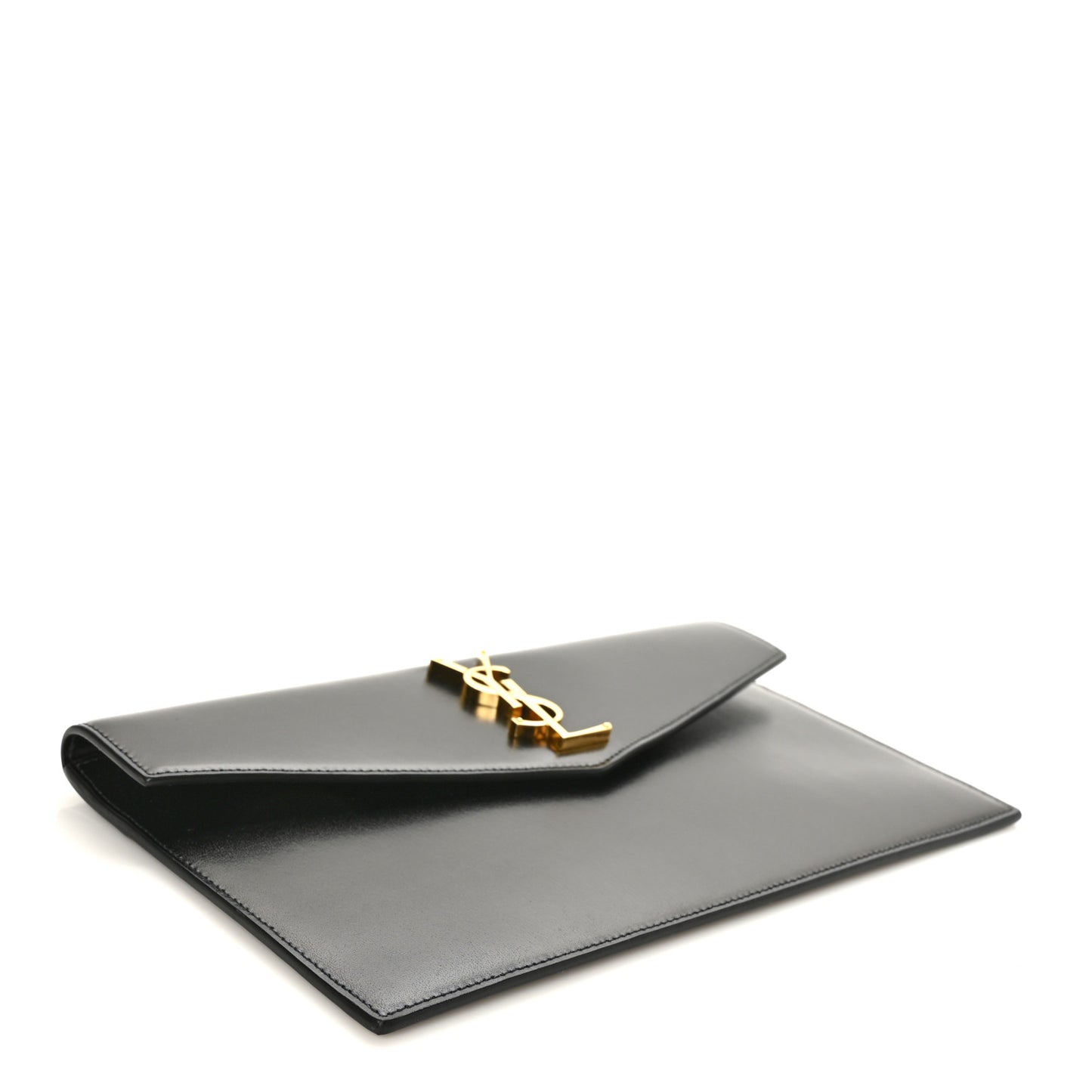 Smooth Shiny Calfskin Monogram Uptown Pouch Black