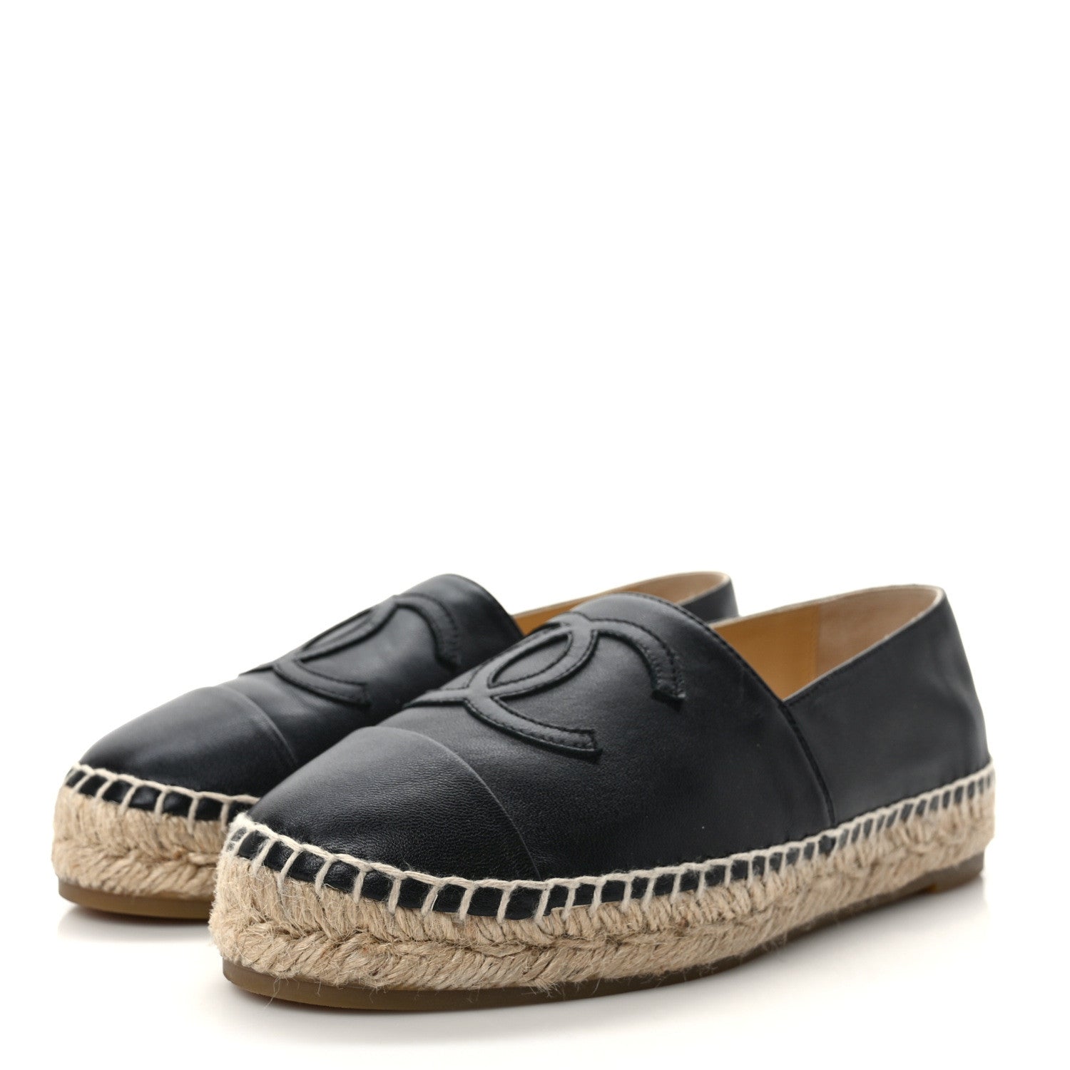 Chanel Lambskin CC Espadrilles 35 Black 3 of 9