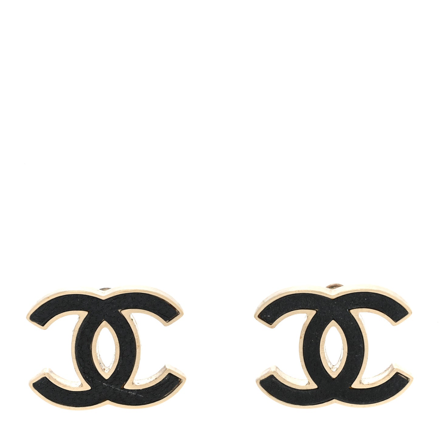 Lambskin CC Earrings Black