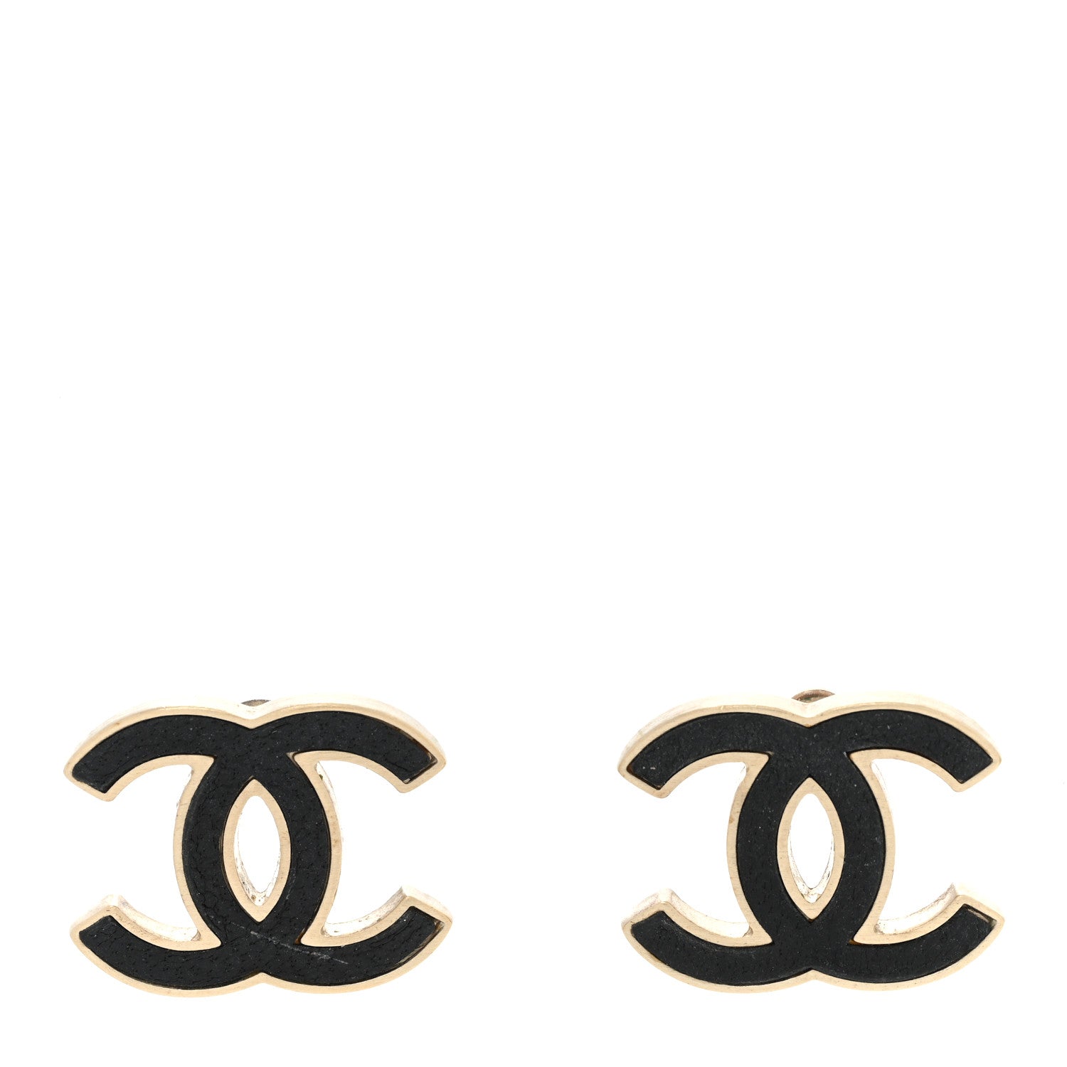 Chanel Lambskin CC Earrings Black 1 of 7