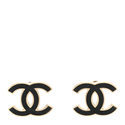 Chanel Lambskin CC Earrings Black 1 of 7