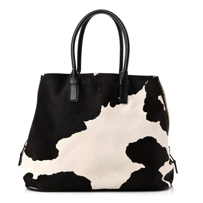Tom Ford Calf Hair Medium Jennifer Trapeze Tote Brown White 1 of 17