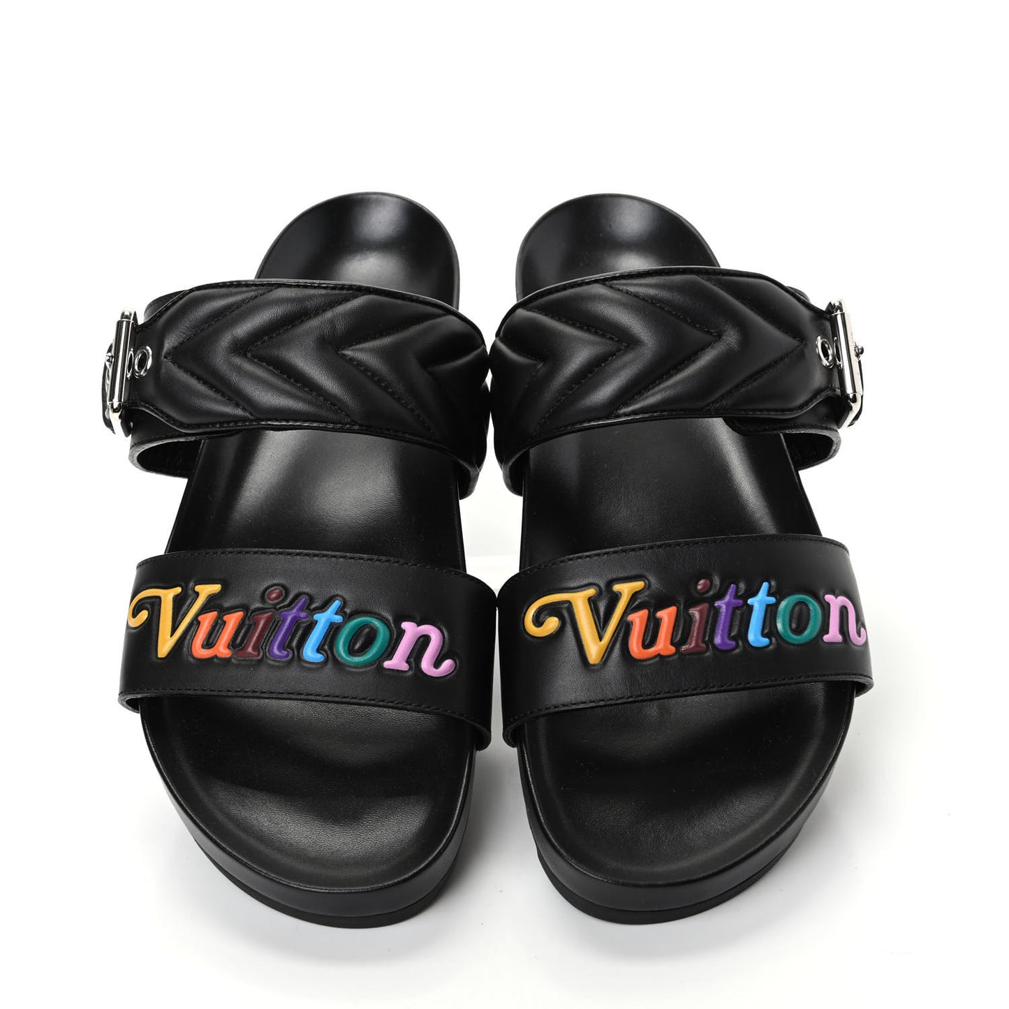 Calfskin New Wave Bom Dia Mule Sandals 38 Black