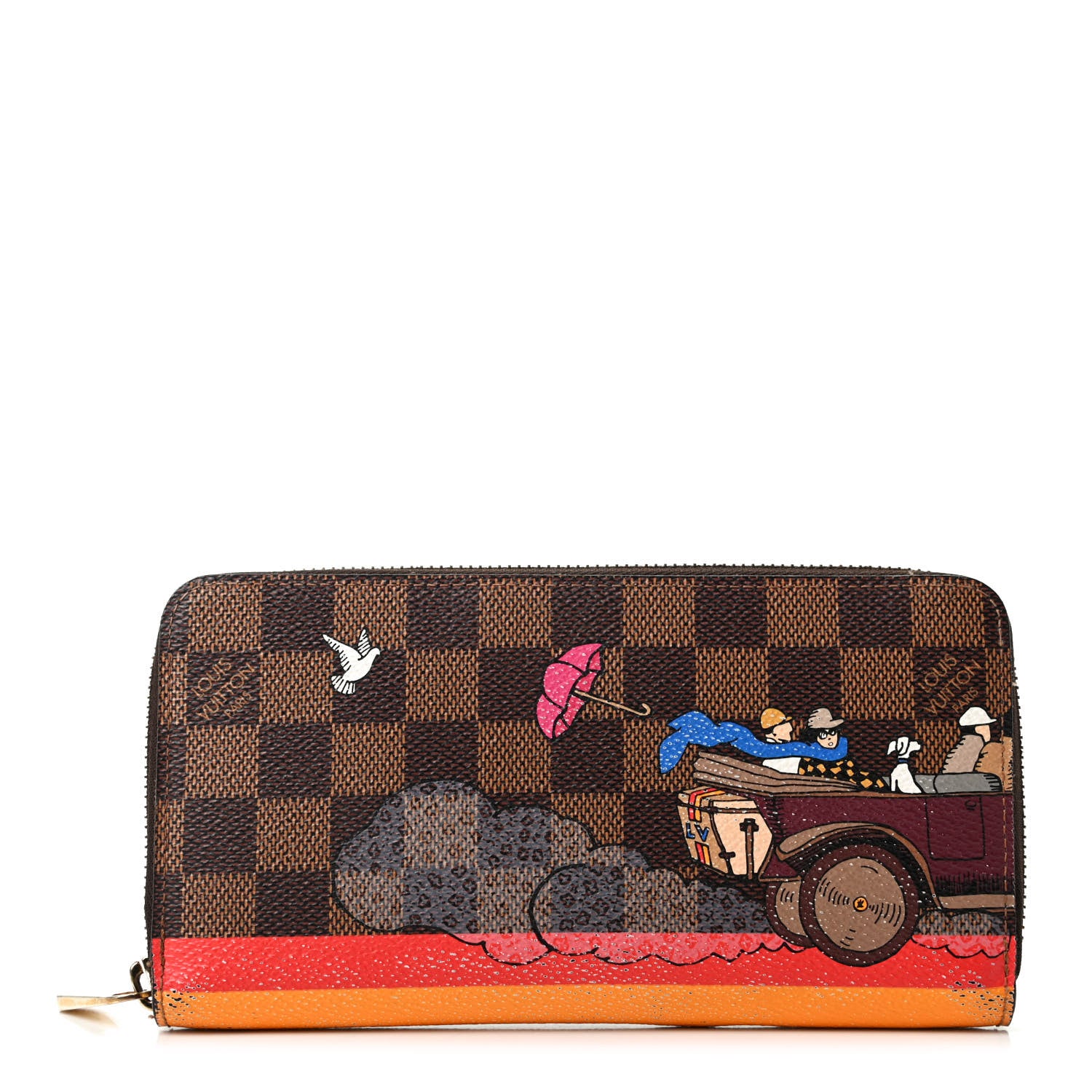 Louis Vuitton Damier Ebene 2015 Christmas Animation Zippy Wallet Hibiscus 1 of 6