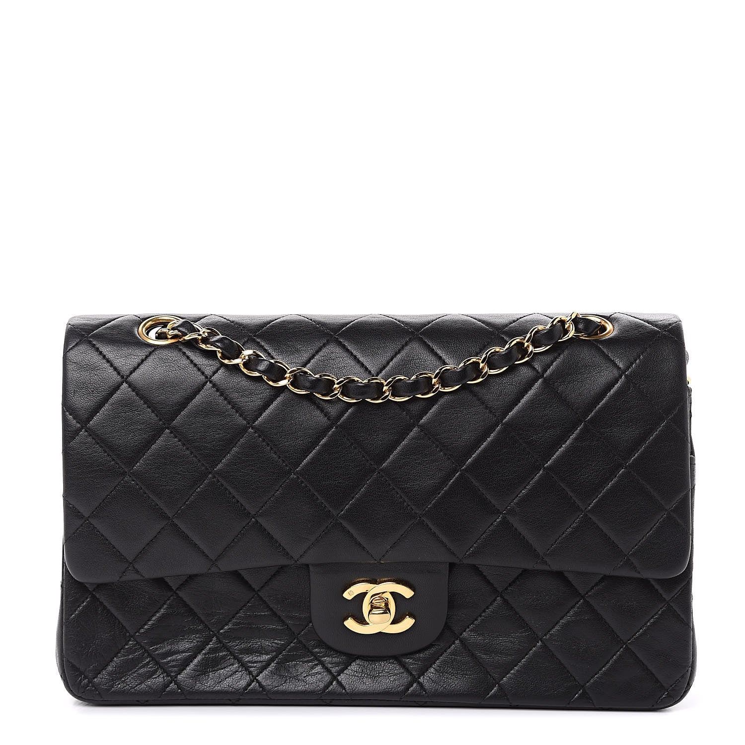 Chanel Lambskin Quilted Medium Double Flap Black 1 of 17