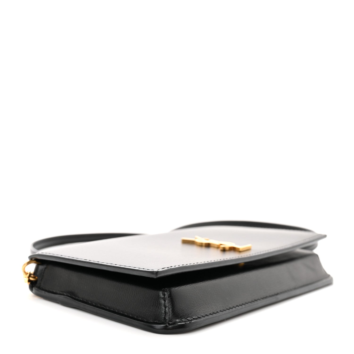 Saint Laurent SAINT LAURENT Smooth Calfskin Monogram Phone Holder Crossbody Black 3 of 9
