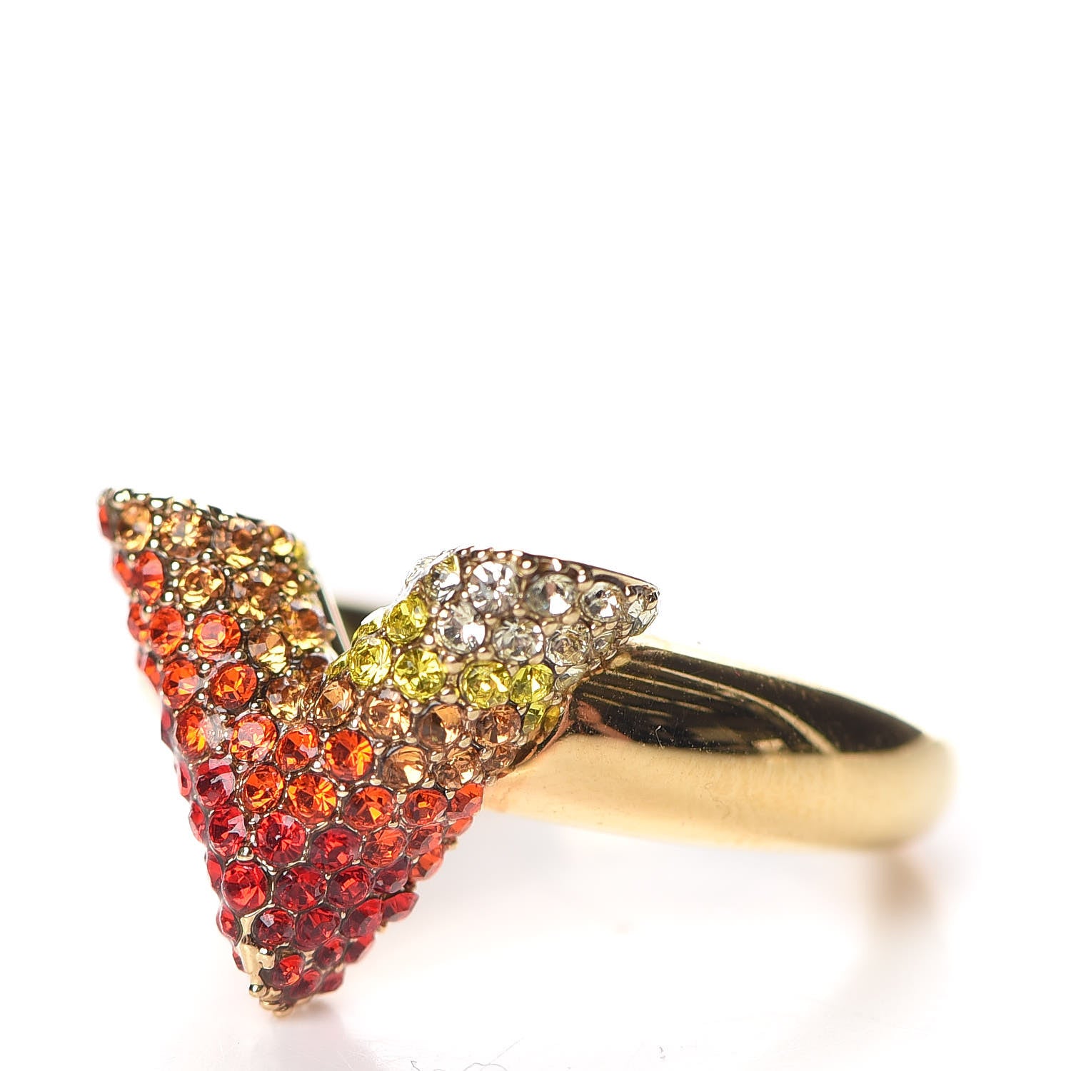 Louis Vuitton Crystal Essential V Strass Ring M 6.25 Multicolor Gold 3 of 6