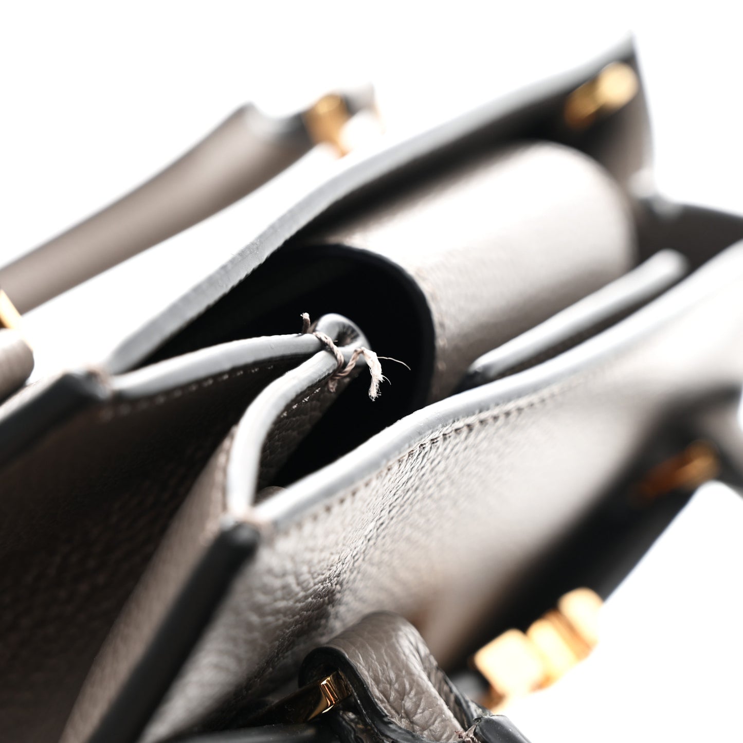 Grainy Calfskin Virtus Top Handle Tote Grey