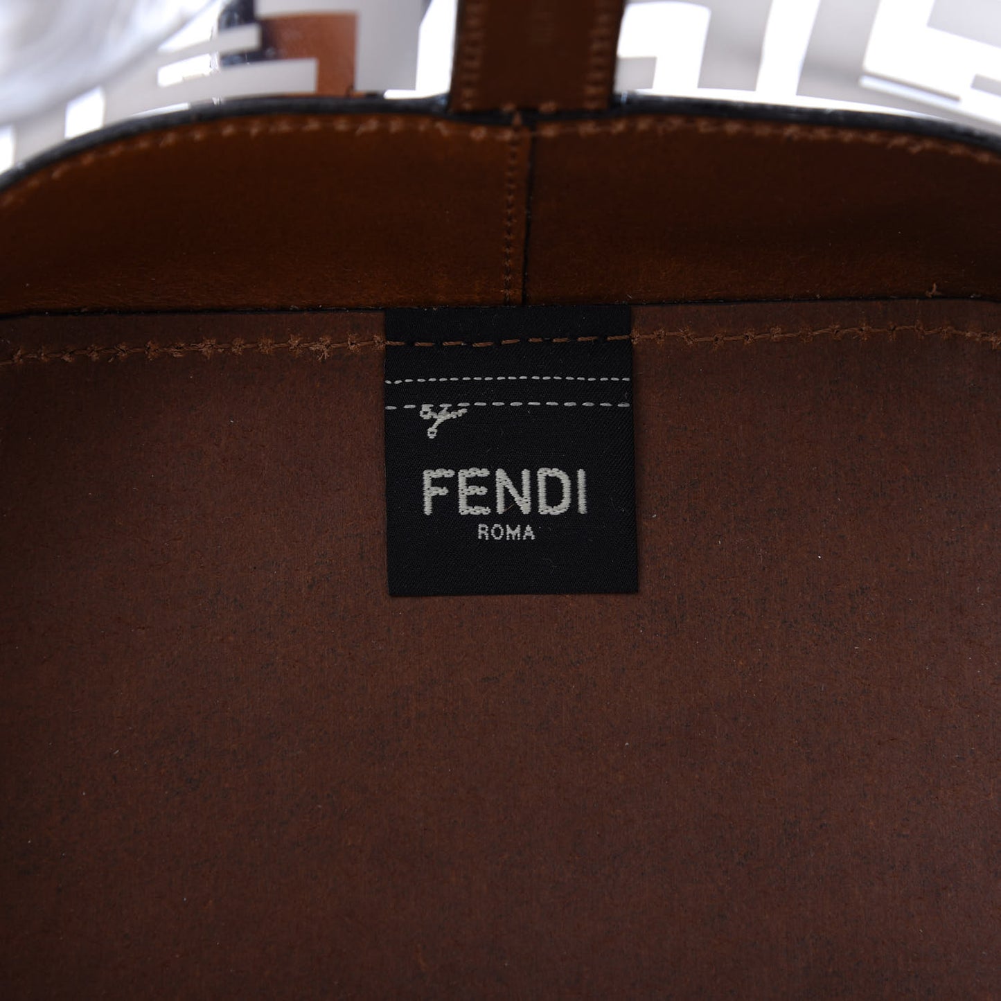 TPU FF Vitello Aura F is Fendi Grande Mon Tresor Bucket Bag White Cuoio