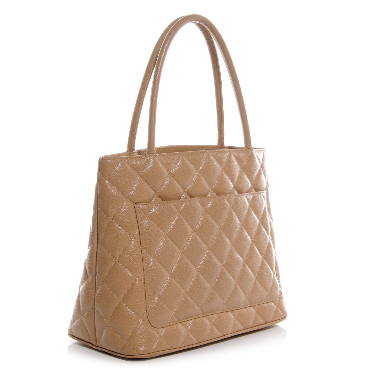 Caviar Medallion CC Tote Dark Beige