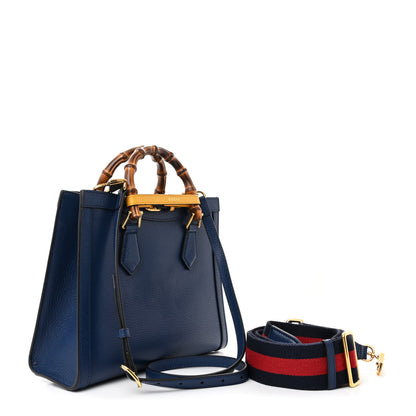 Gucci Textured Dollar Calfskin Web Small Diana Tote Bag Royal Crop 3 of 12
