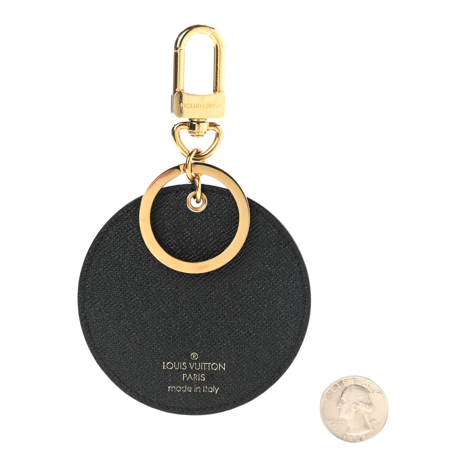 Louis Vuitton Calfskin Lace Flower Inlay Bag Charm Key Holder Navy Black 2 of 3