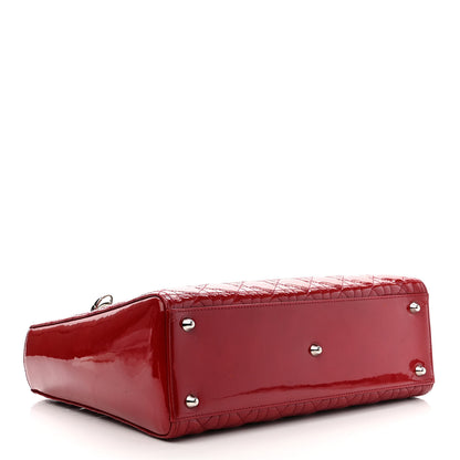 Christian Dior Patent Cannage Large Lady Dior Red 3 of 9