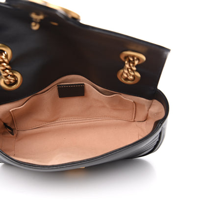 Gucci Calfskin Matelasse Mini GG Marmont Shoulder Bag Black 4 of 9