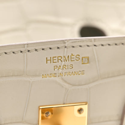 Hermes Matte Alligator Birkin 25 Beton 6 of 12