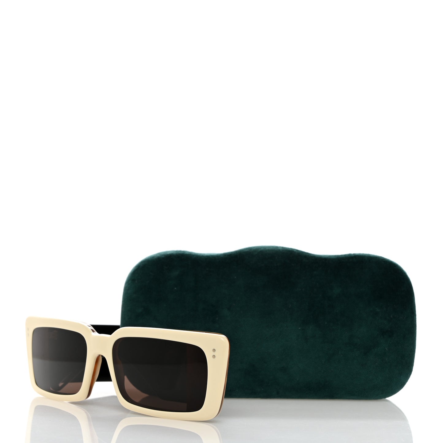 Acetate Rectangular Flap GG0543S Sunglasses White Black