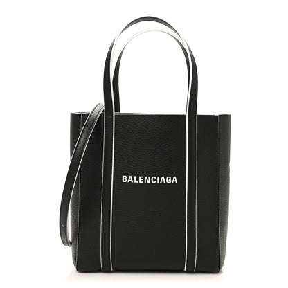 Balenciaga Smooth Calfskin Logo Double Sided XXS Everyday Tote Black White 1 of 9
