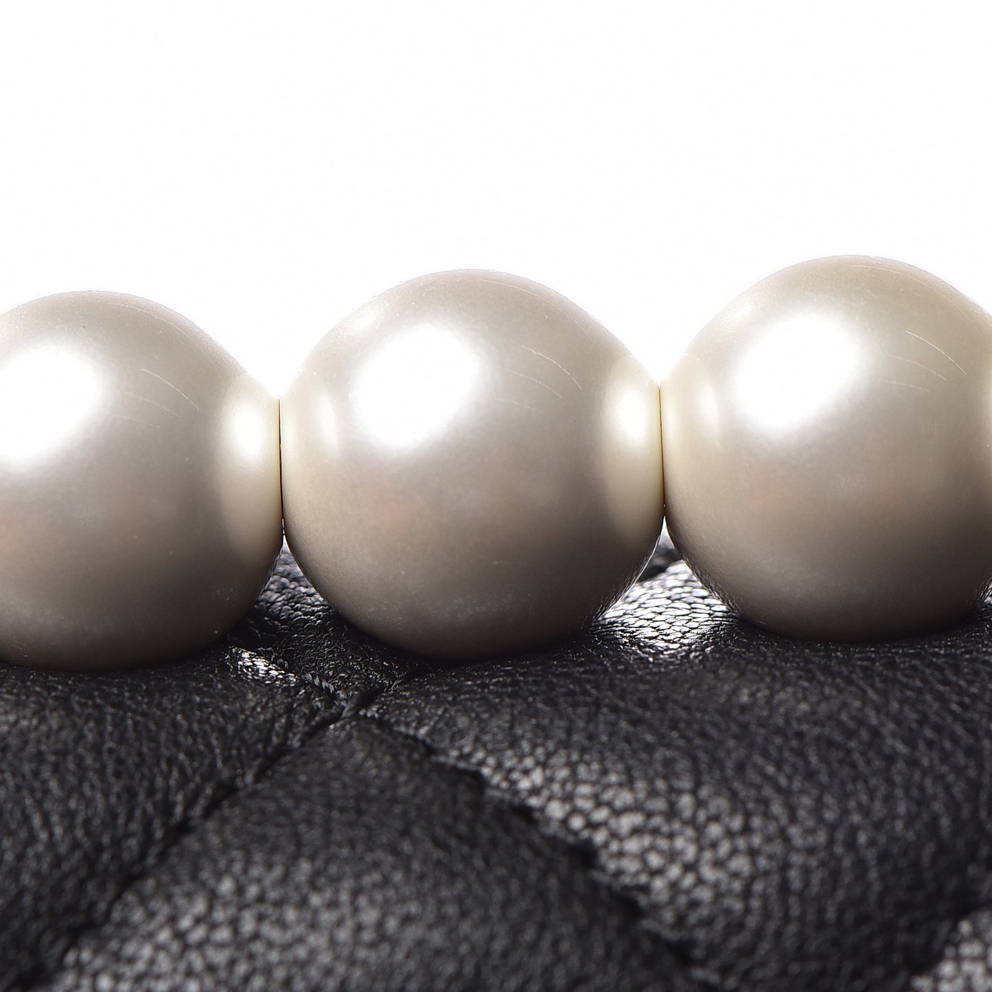 Lambskin Quilted Small Chic Pearls Flap Black