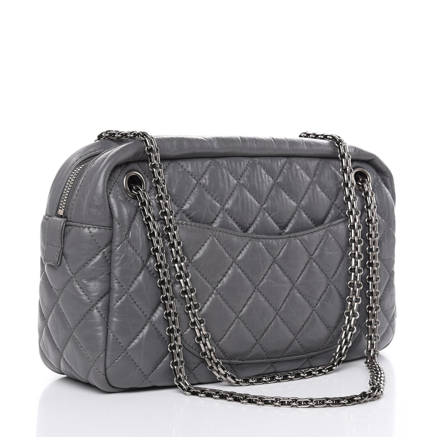 Aged Calfskin Medium Reissue Camera Case Grey