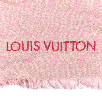 Louis Vuitton Silk Wool Monogram So LV Stole Blush 3 of 4