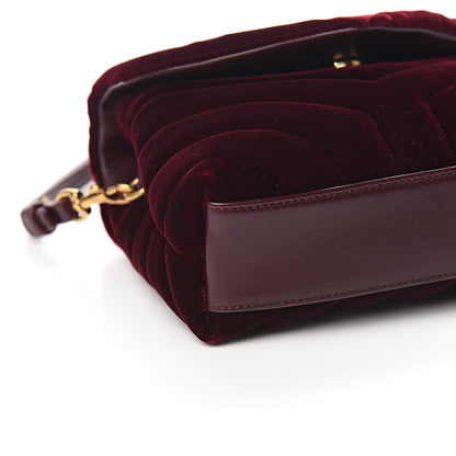 Saint Laurent Velvet Y Quilted Monogram Toy Loulou Crossbody Bag French Burgundy 7 of 9