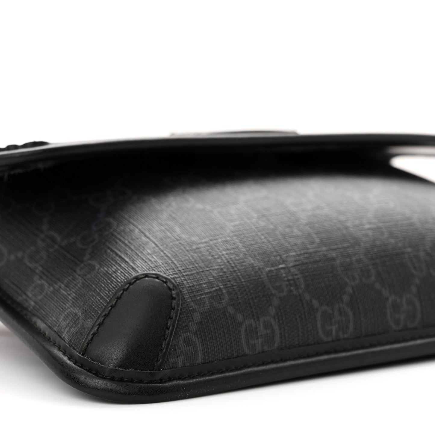GG Supreme Monogram Web Slim Belt Bag Black Grey